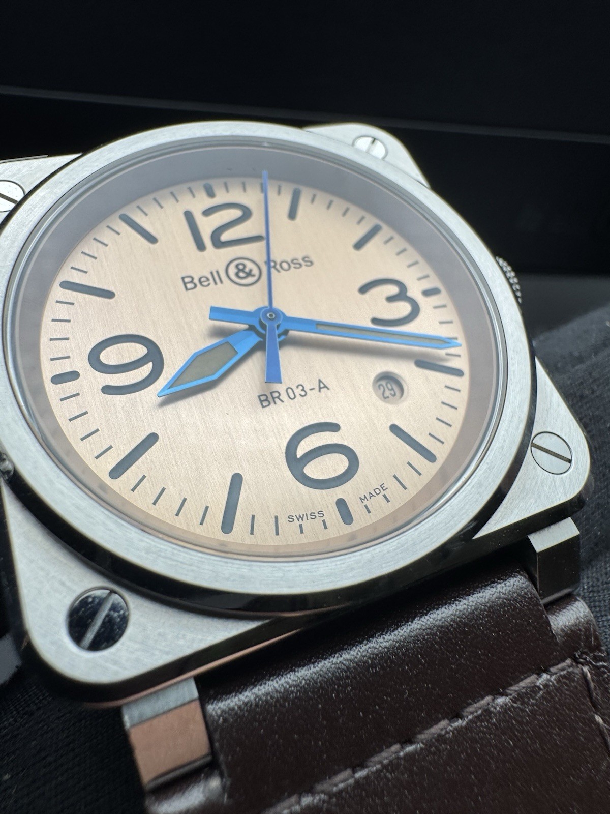 Bell and Ross BR 03 Auto Copper Dial Brown Strap Men’s BRO3A-GB-ST/SCA Full Set