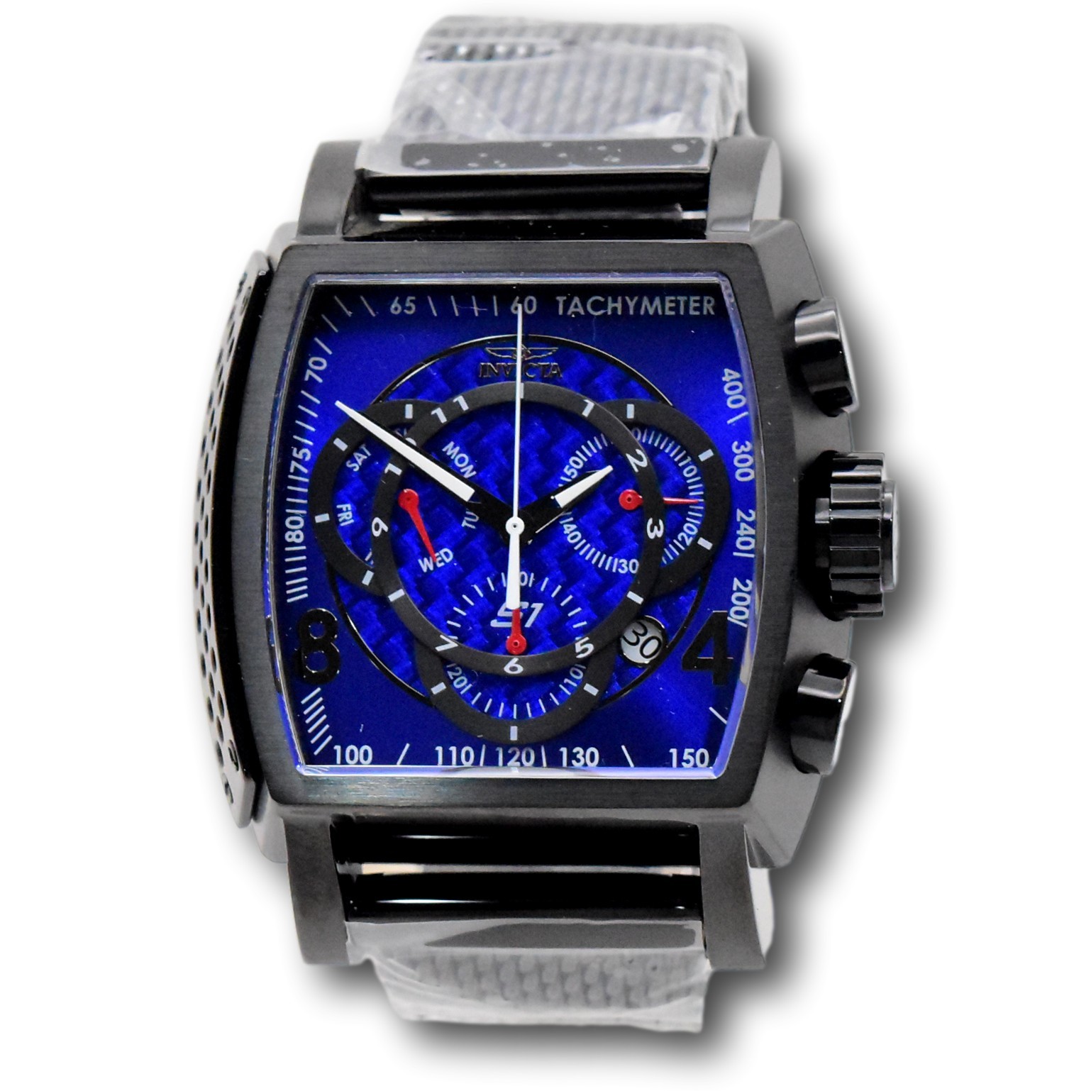 Invicta S1 Rally Men’s 48mm Black & Blue Carbon Fiber Swiss Chrono Watch 46011