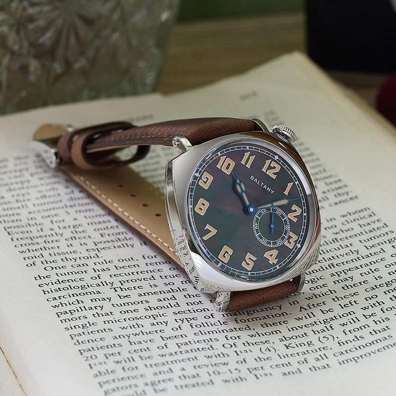 S4071 Men’s Square MOP Dial Manual Mechanical Watch with Luminous Hands