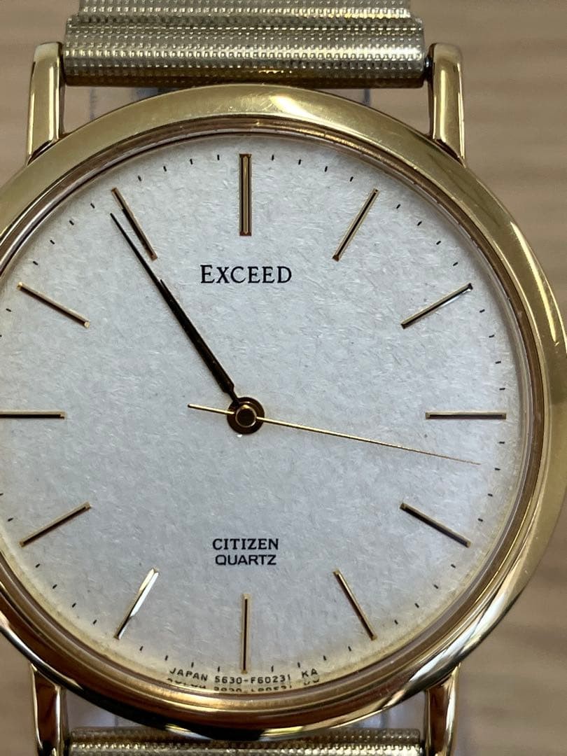 CITIZEN EXCEED Quartz Watch, Gold, 3 Hands, Non-functional 【USED】