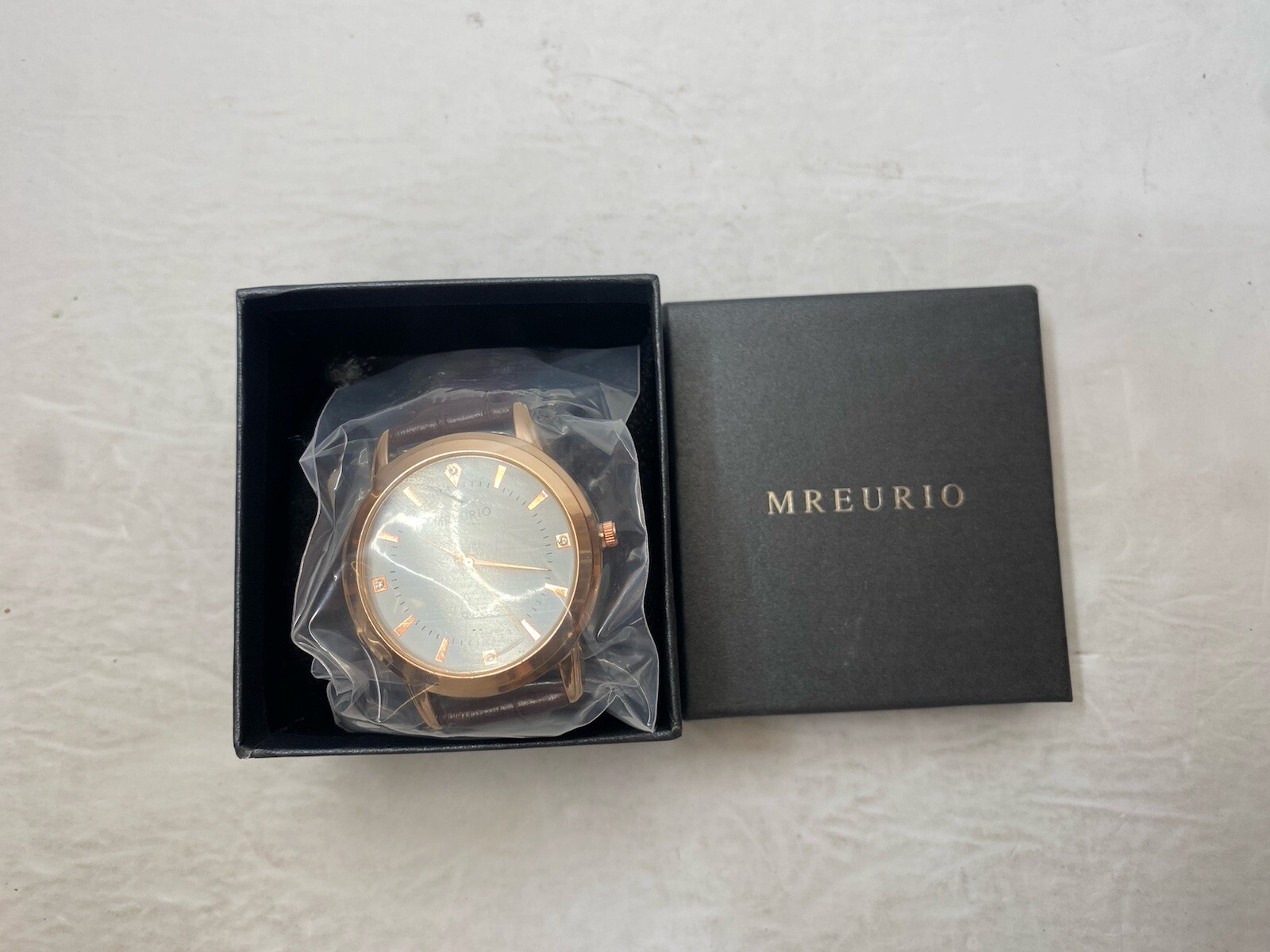 Mreurio Mens Brown Tone Leather Analog Quartz Watch
