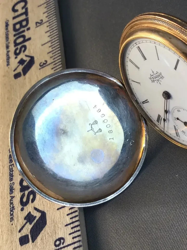 Antique Small Gold-Filled Elgin Case Pocket Watch from 1893