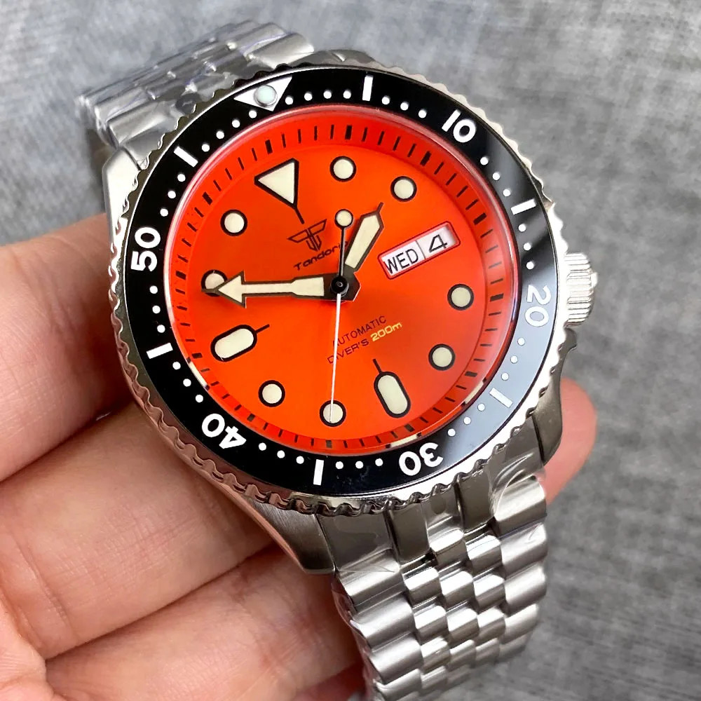 Tandorio 41mm 20ATM Black NH36A Mechanical Auto Diver Men Watch Sapphire Glass