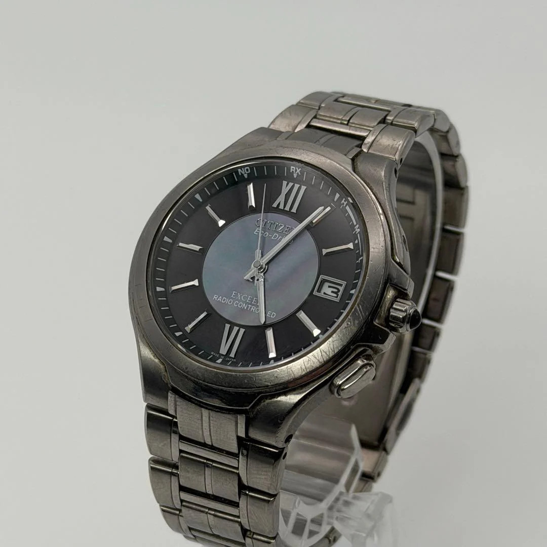 CITIZEN EXCEED H410-T003826 Titanium Solar Radio Eco-Drive 1.48in Silver Watch