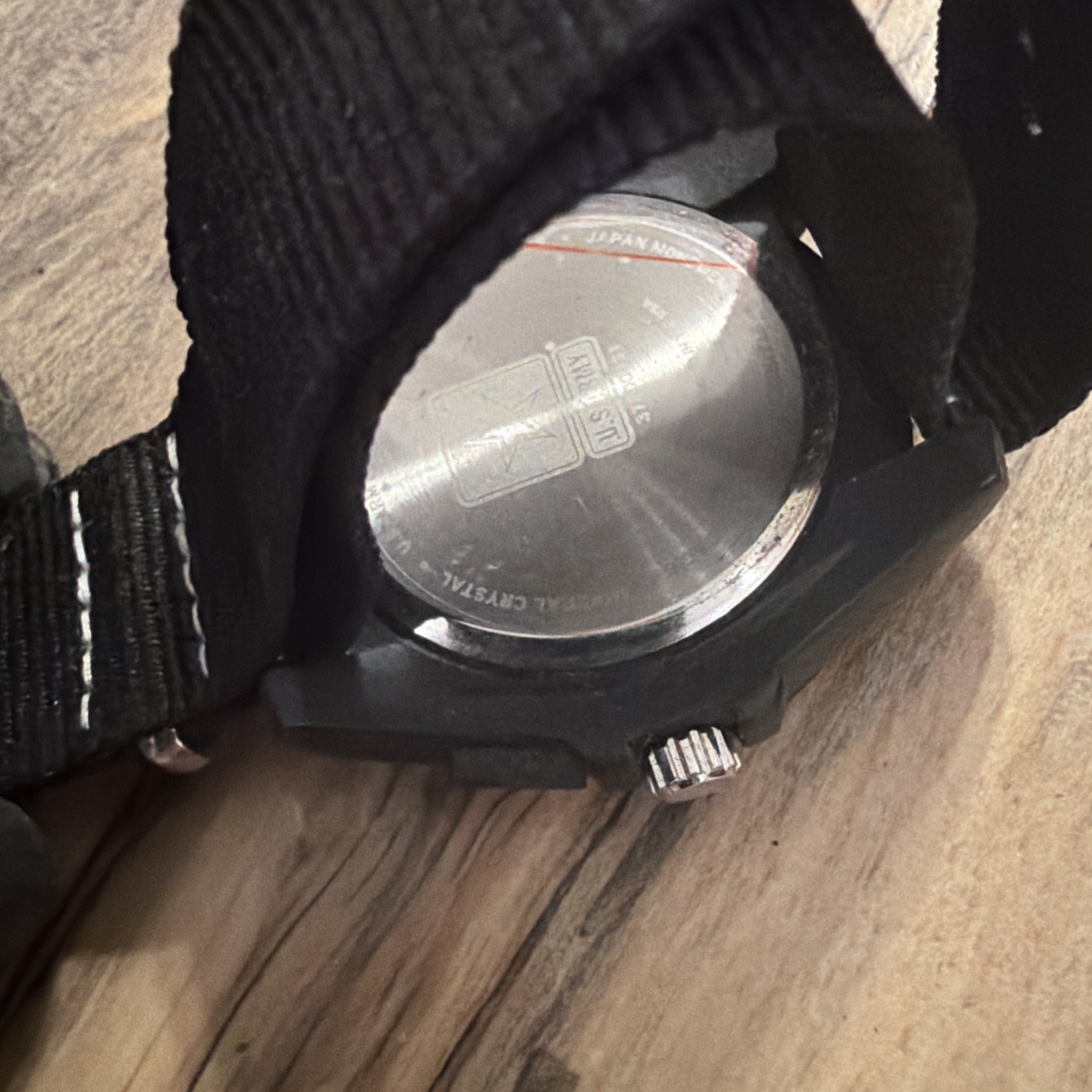 US Army All Black Analog Field Watch with Backlight – 37200031 – New Battery