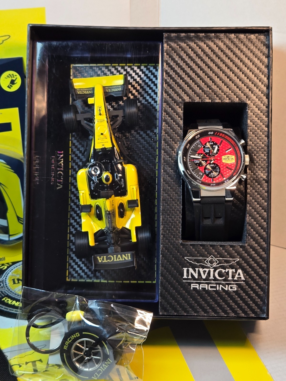 Invicta Special Edition Replica Racing Car w/ Invicta 47739 44mm Watch Bundle!