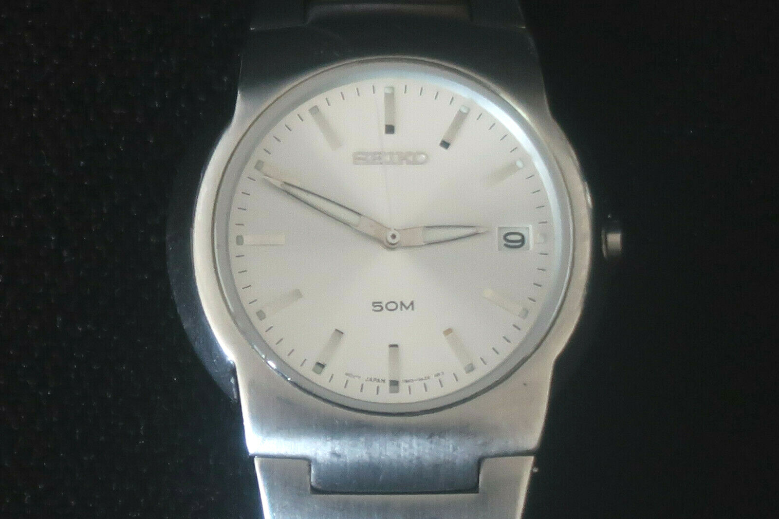 SEIKO 7N42 0AG0 QUARTZ WATCH GREY DIAL BRUSHED POLISHED CHROME STAINLESS STRAP