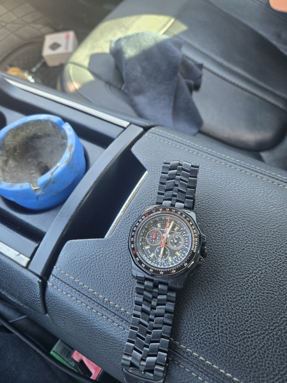 Luminox F-22 Raptor Titanium Black Pilot Chronograph Date Tachymeter 44mm