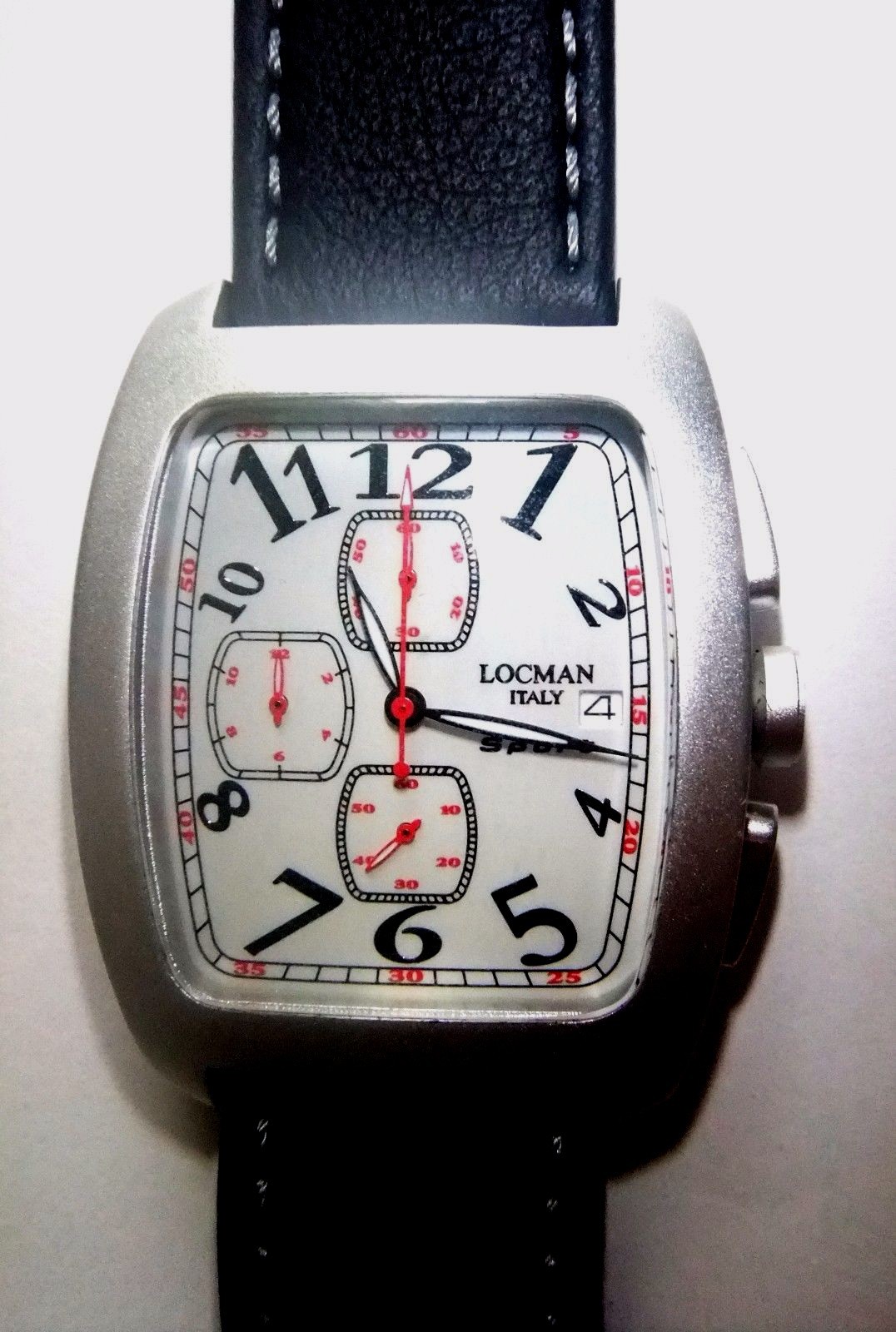 LOCMAN SPORT SILVER-GRAY CHRONOGRAPH WATCH Model 487, NEW