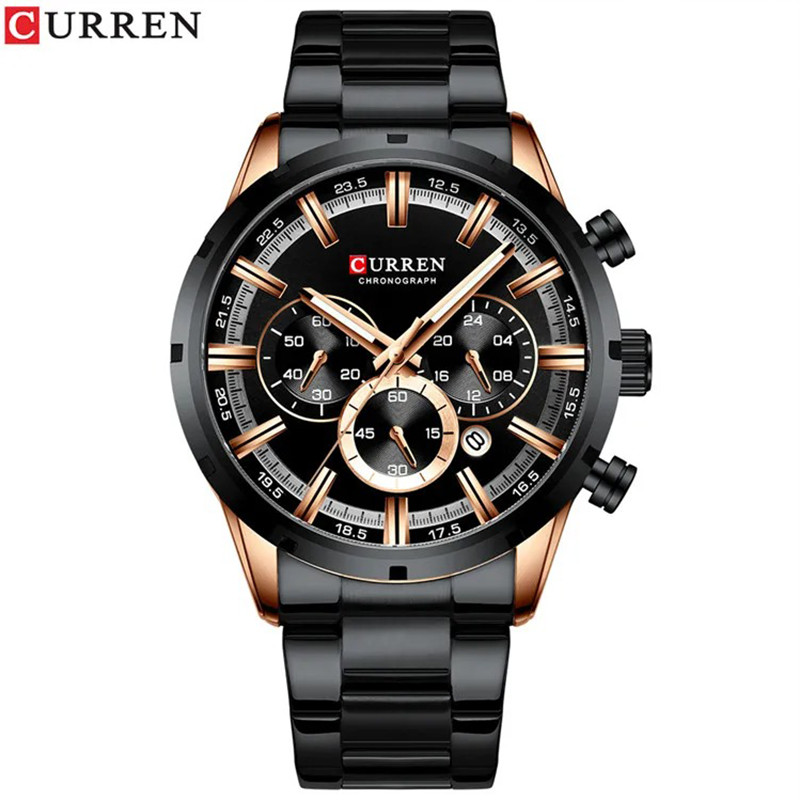 Curren Men’s Blue Dial Stainless Steel Watch – Waterproof Quartz Business Dress