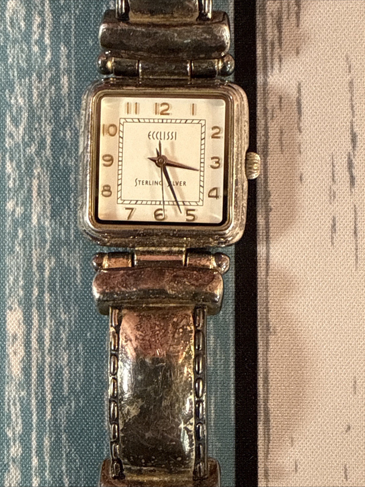 Ecclissi Sterling Silver Watch Genuine Ecclissi Brown Leather Band Womens 22695