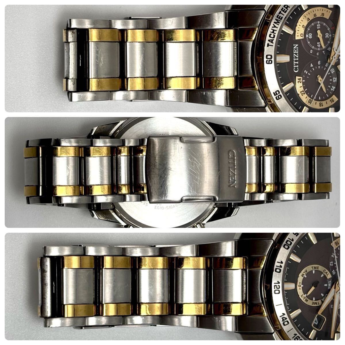 Multifunctional Citizen Eco Drive solar radio chronograph combination color E610