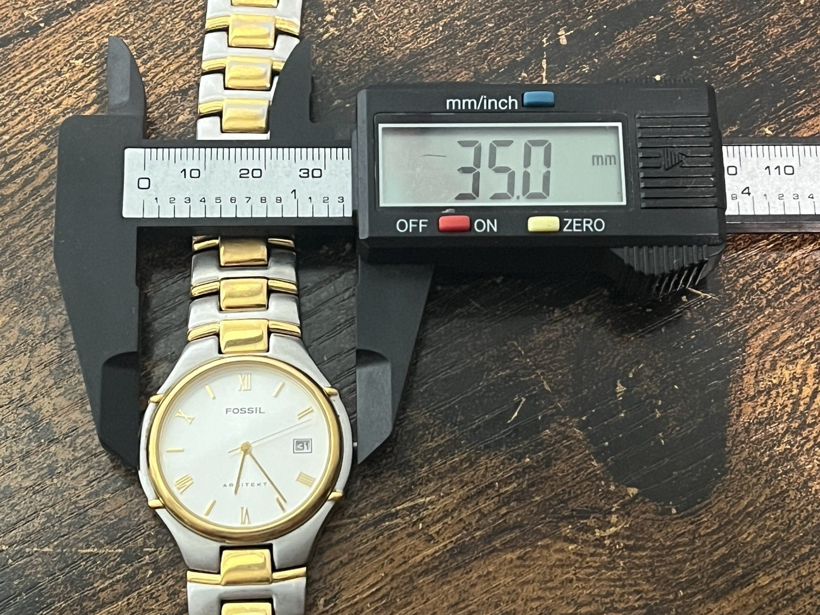 Fossil Arkitekt Men’s Watch Quartz FS-2700 Stainless Two Tone 35mm Collectible