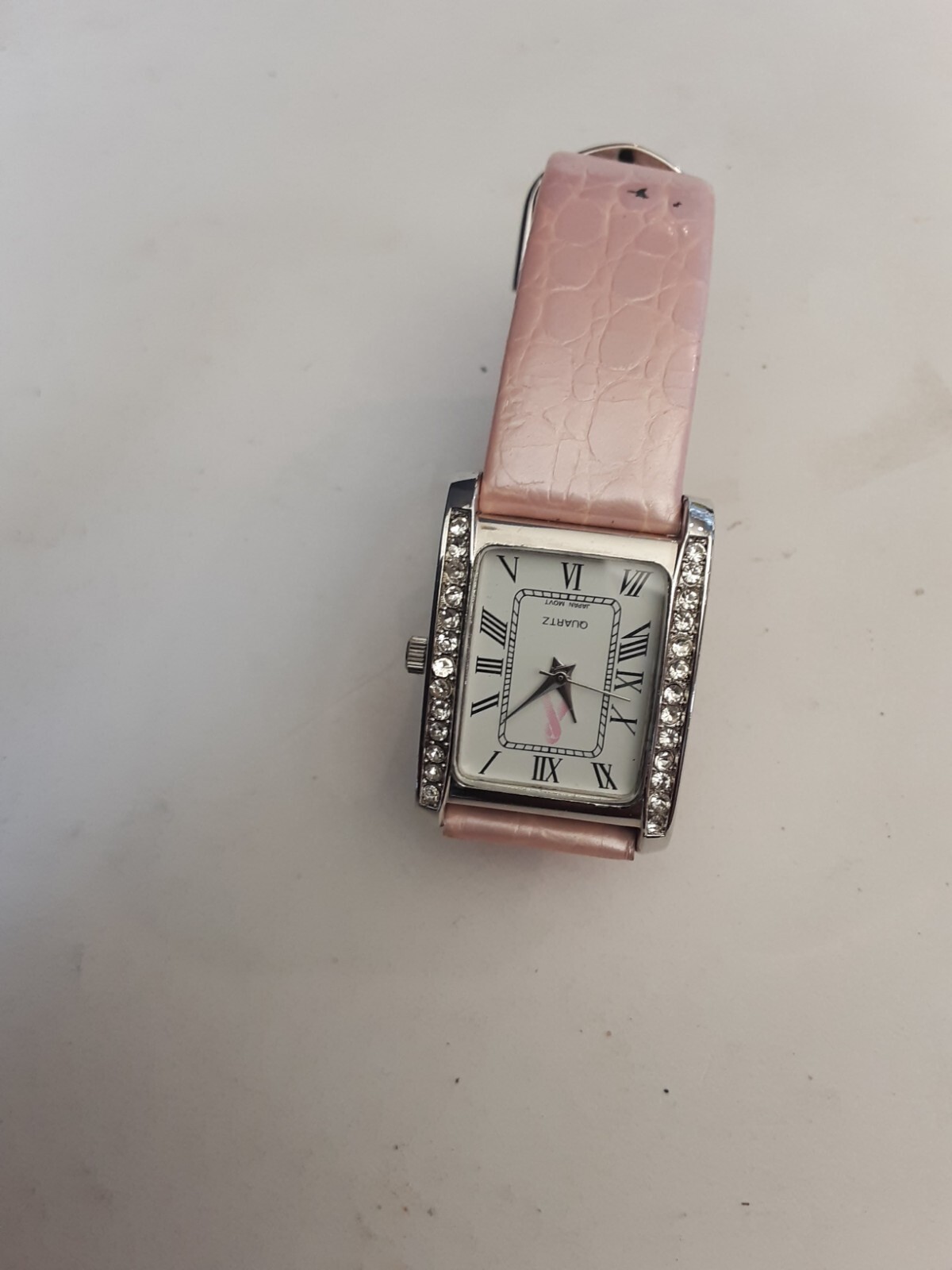 Geneva Pink Ribbon Breast Cancer Awareness Silicone Rhinestone Fashion Watch