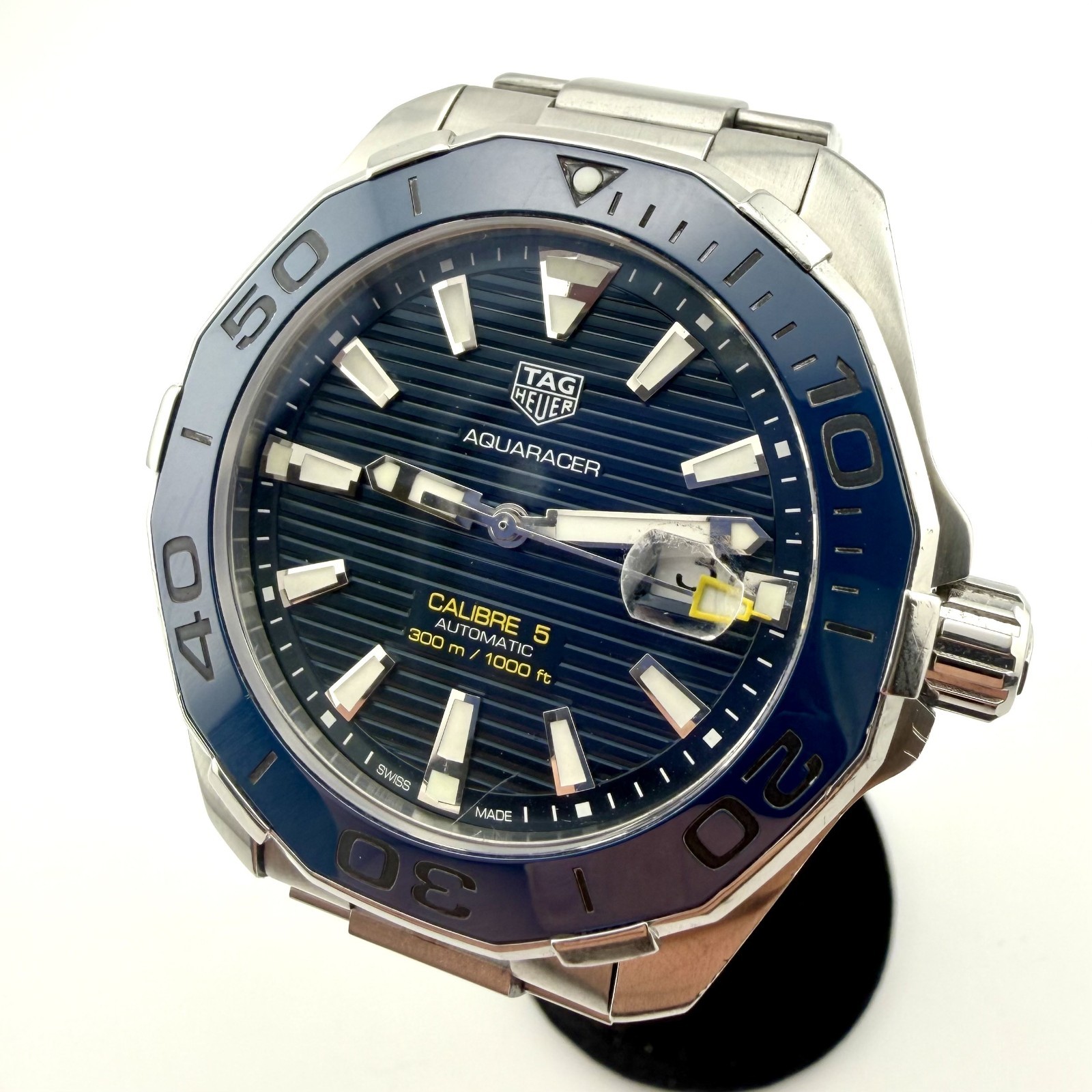 TAG HEUER AQUARACER CALILBRE 5 AUTOMATIC 43MM BLUE CERAMIC BEZEL REF: WAY201B