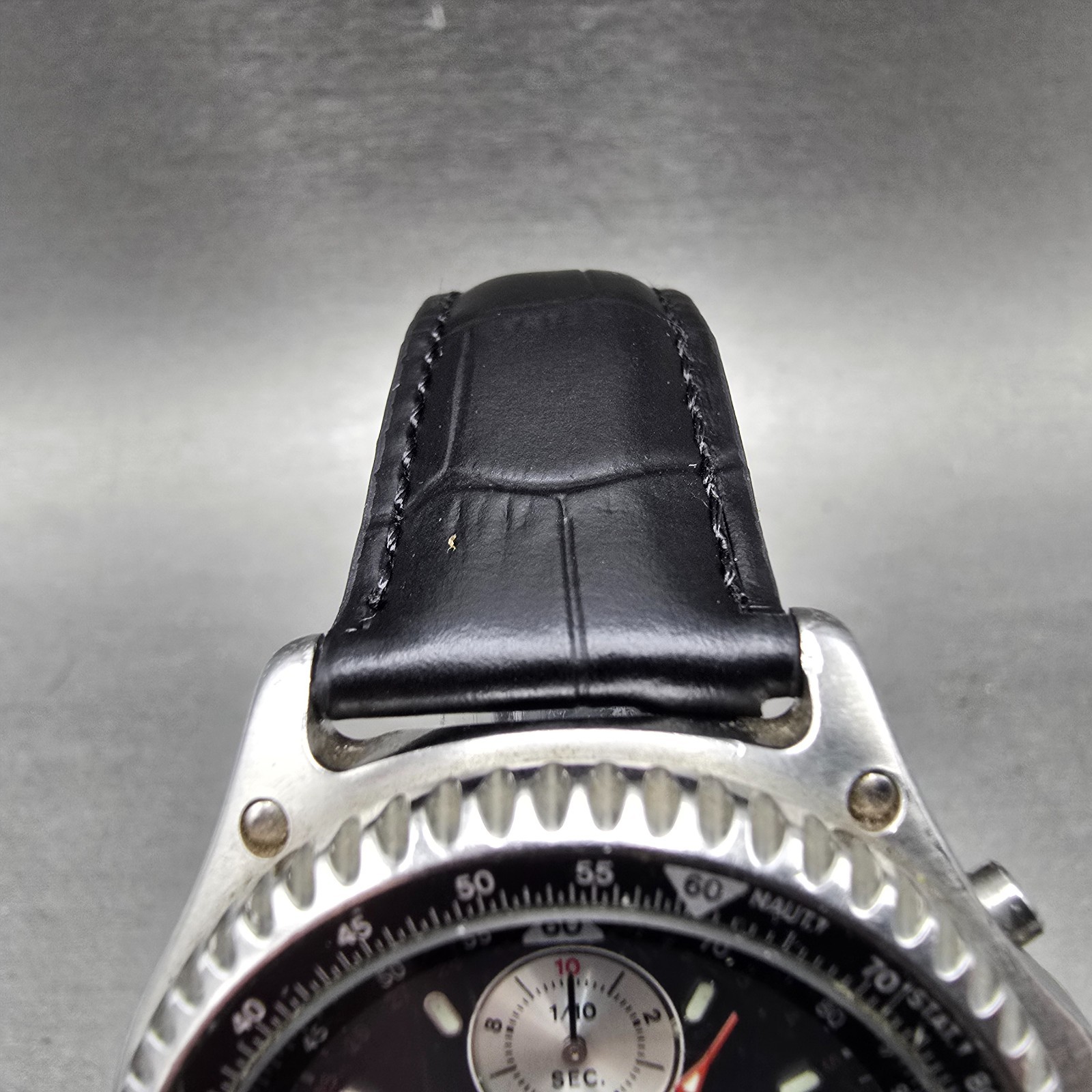Seiko Pulsar Chronograph Watch Men 41mm Black Dial Silver Alarm Date N945 NewBat