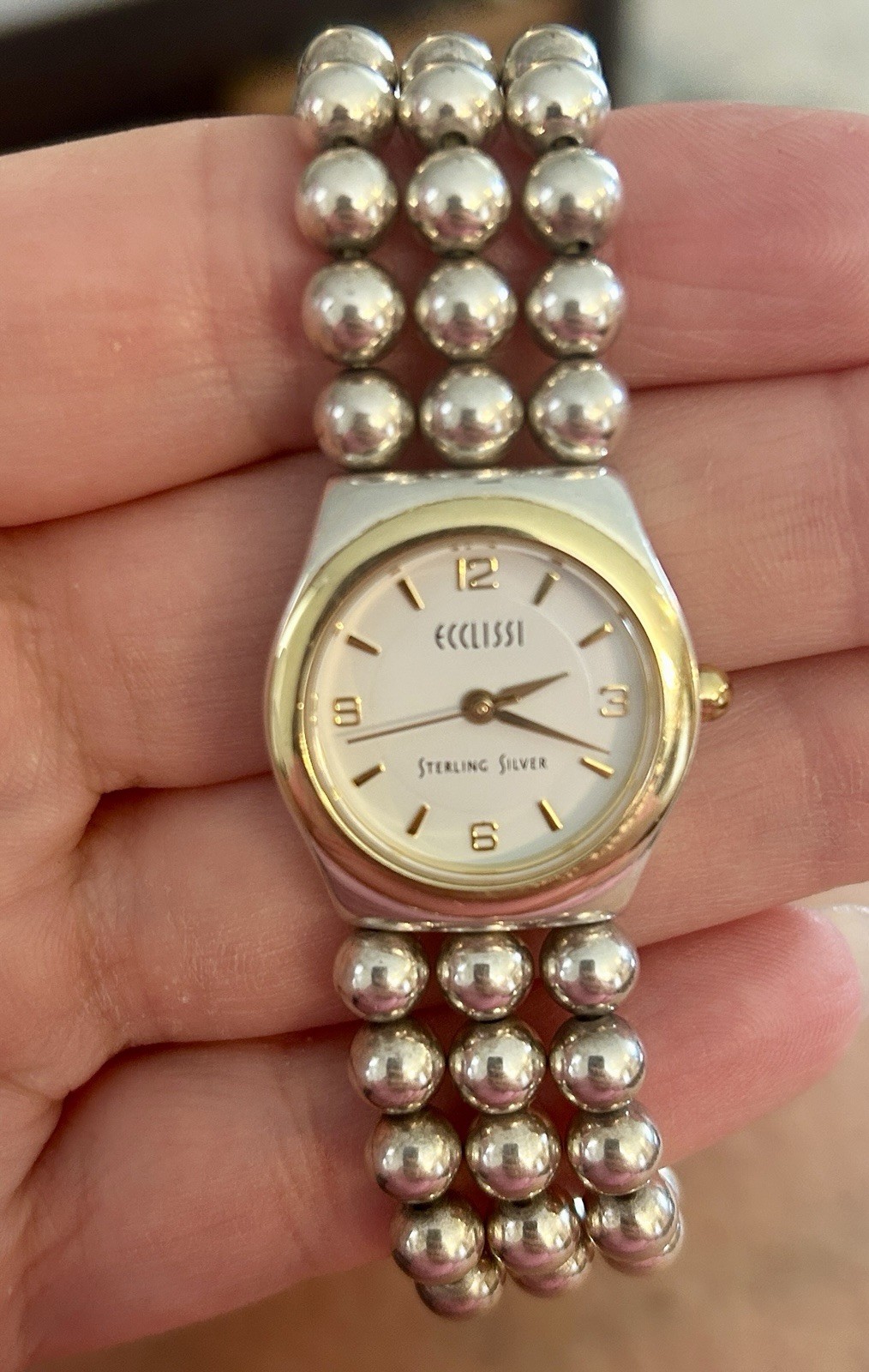 Ecclissi Sterling Silver Watch Vintage Model 32280 WORKS