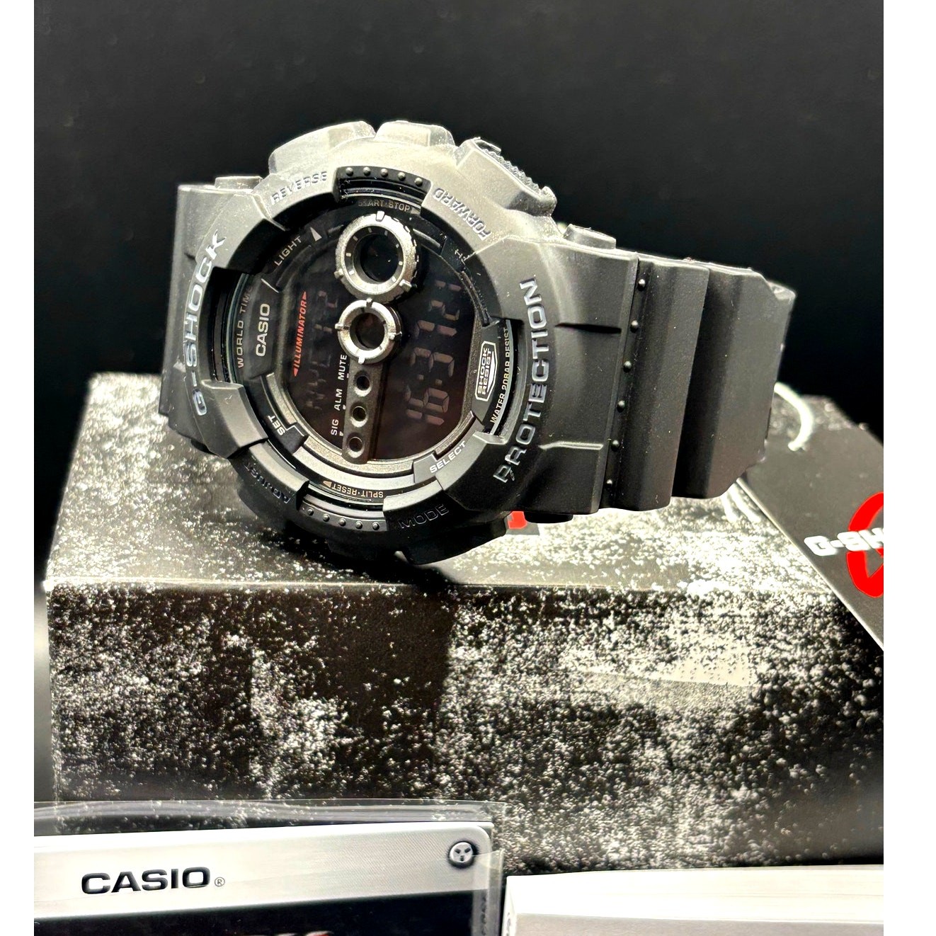 Casio G-Shock GD100-1B Black Digital High Brightness World Time 200M Watch NIBWT