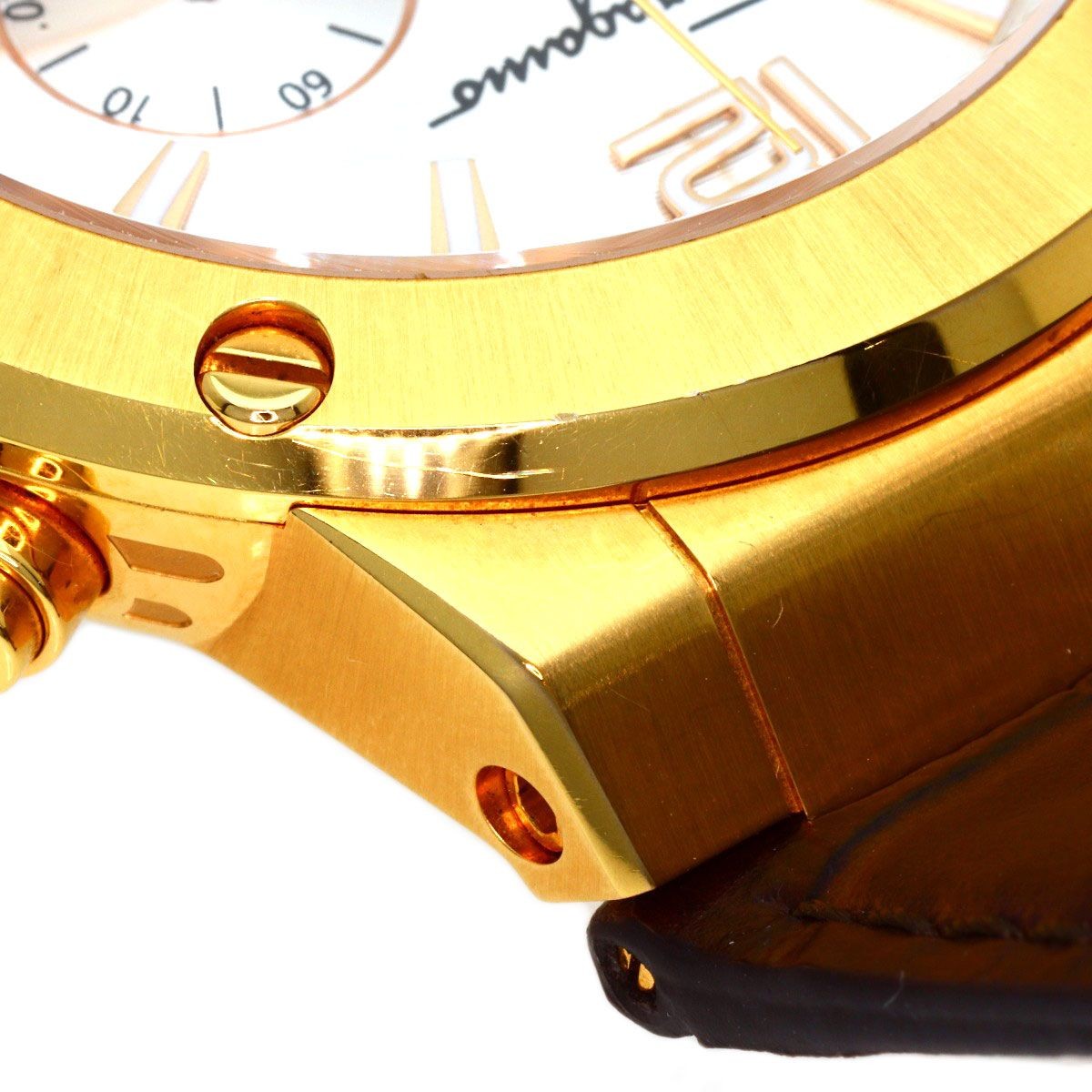 Salvatore Ferragamo SFEX00419 Round Face Wristwatch SS Leather Men’s Used
