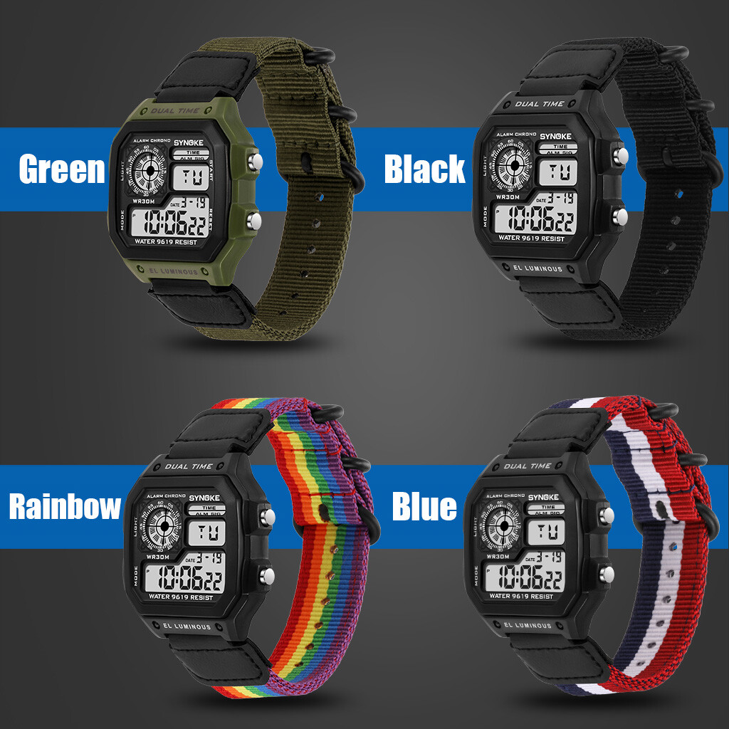 Men’s Electronic Digital Sports LED Display Waterproof Wrist Watch Multifunction