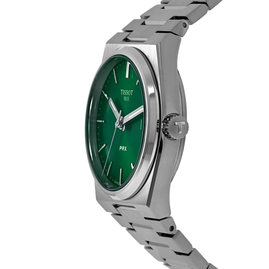 New Tissot PRX Quartz Green Dial Steel Unisex Watch T137.210.11.081.00