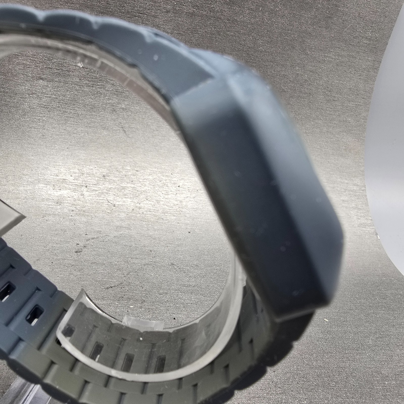 Nixon Rubber Player Watch Men 45mm Gray Dial Gray Tone Rectangle New Battery