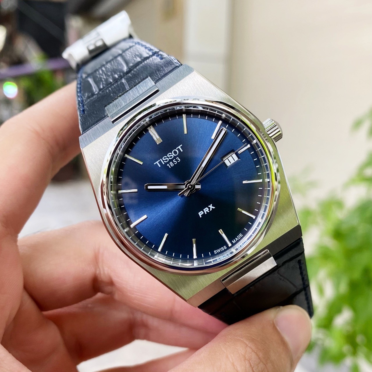 Tissot PRX Quartz Blue Dial Blue Leather Strap 40mm SWISS Watch T1374101604100
