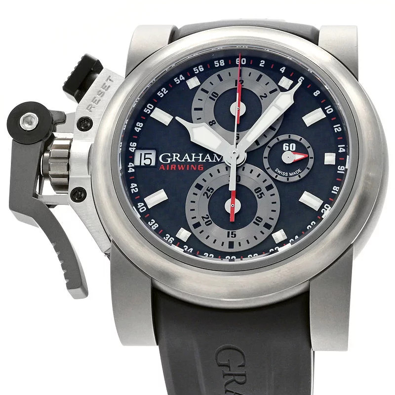 Graham Chronofighter Airwing Over 2OVKT.B09A Titanium Rubber 47mm #CSW201