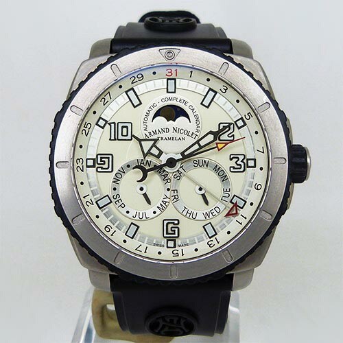 Armand Nicolet Complete Calendar T612A-Ag-G9610 AT Titanium Silver 46mm Grade B+