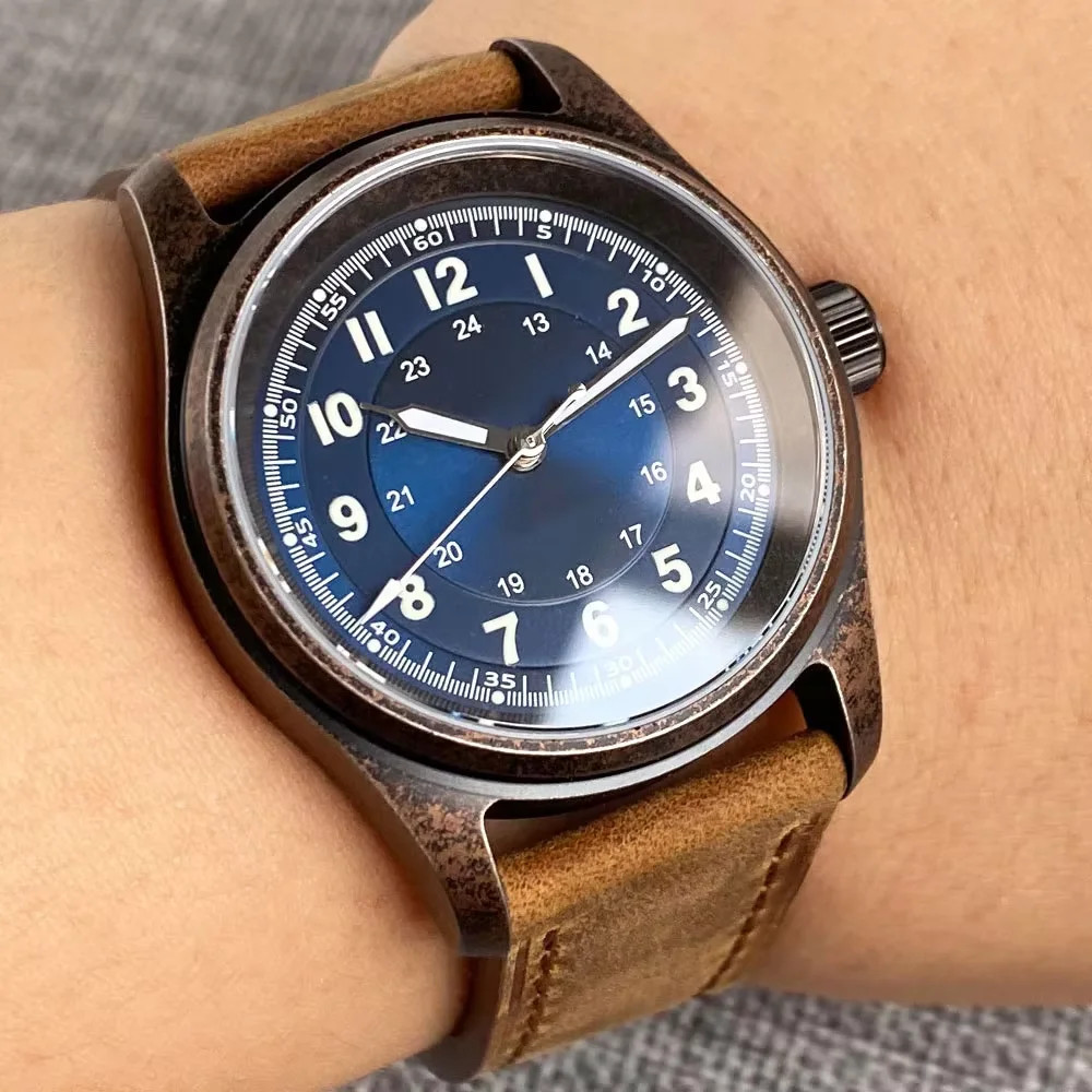 Tandorio 36mm Pilot Retro Mechanical Men’s Watch For Miyota 8215 Sapphire Glass