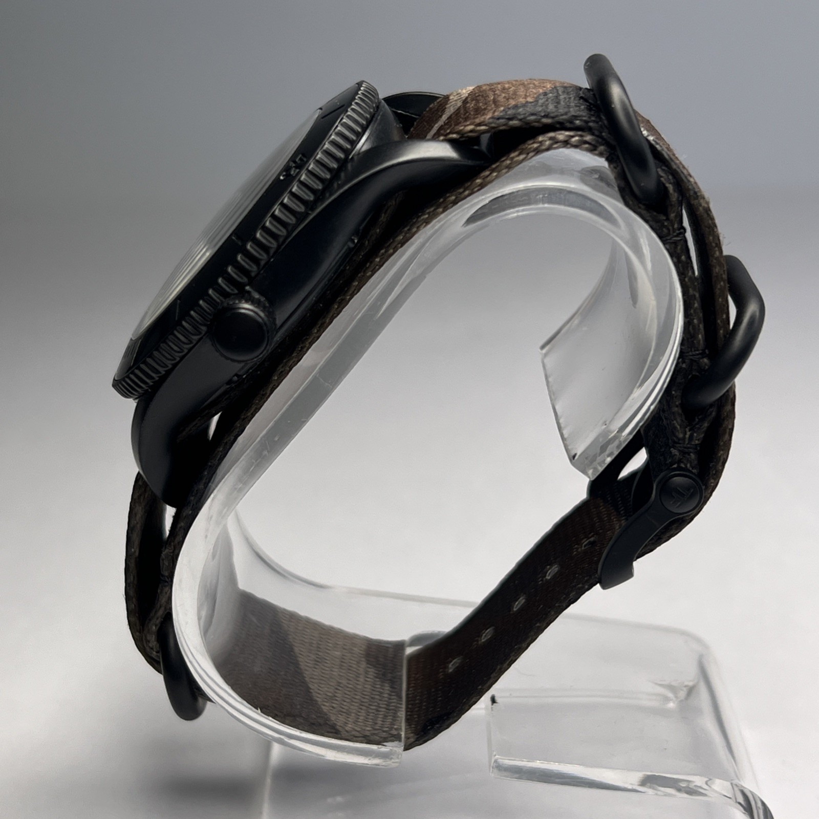 Tom Ford 43mm Black Ocean Plastic Swiss Automatic Date Watch Brown Camo Strap