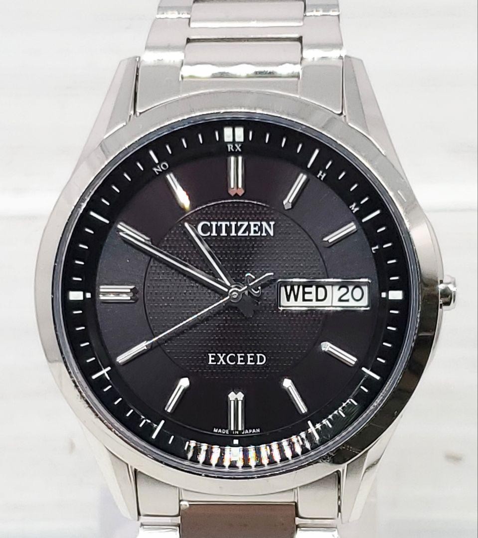 CITIZEN EXCEED AT6030-51E Eco-Drive Radio Solar Day Date Lightweight Titanium