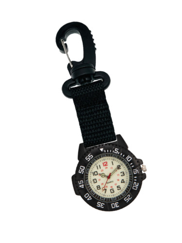 Outdoors Clip-On Carabiner Luminous Compass 24H Backpack Belt Fob Quartz WatchDV