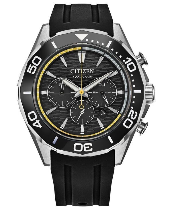 Citizen Endeavor Chronograph Black Strap Watch 43mm Used From Japan