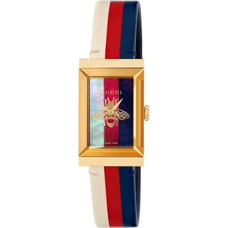 Gucci Women’s G-Frame Bee Motif Quartz Watch Refurbished – YA147409 ($1400 MSRP)
