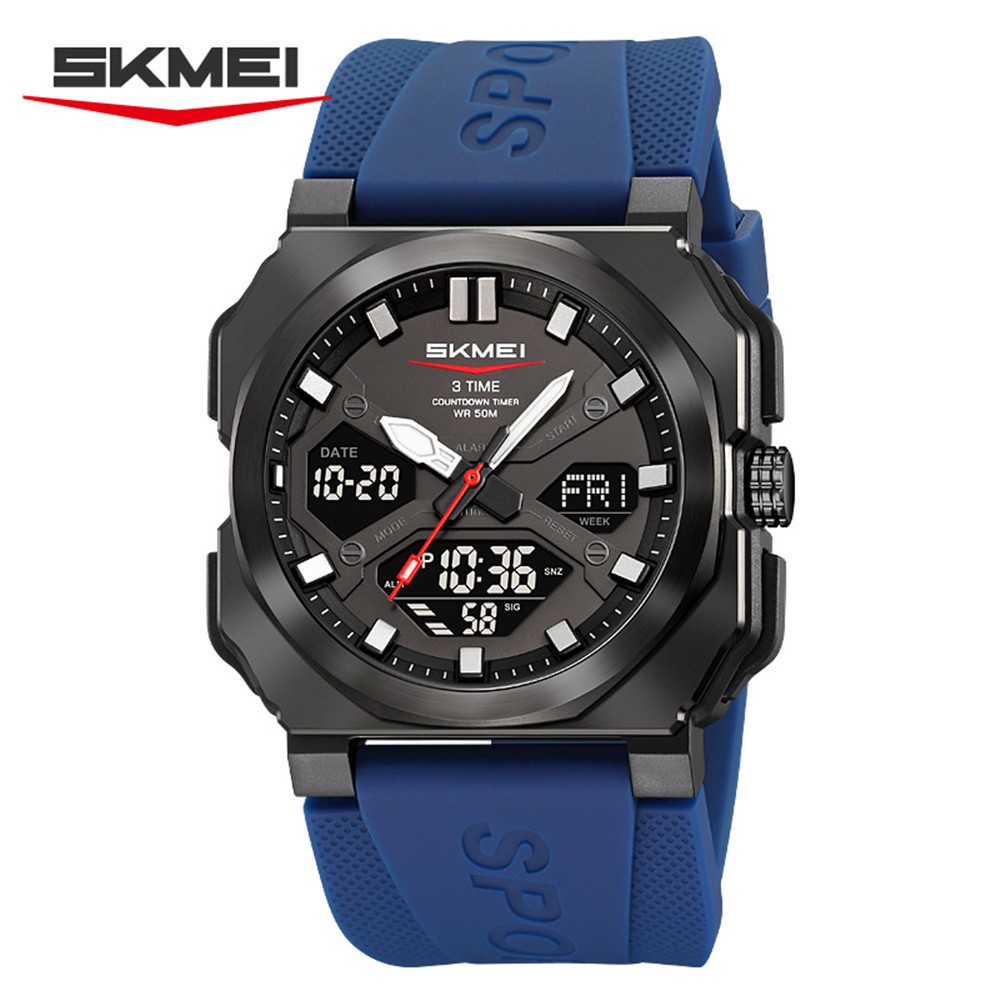 SKMEI Men Watch Digital Electronic Wristwatch Large Dial Silicone Sport Watches