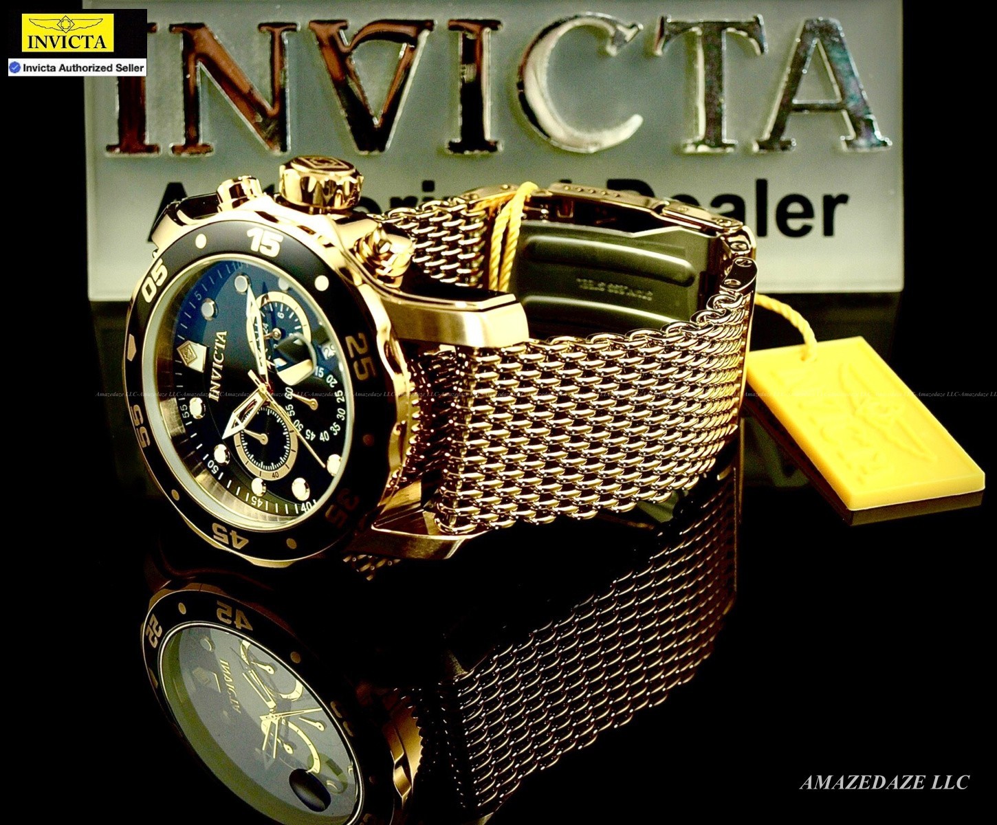 NEW Invicta Men 48mm Pro Diver Scuba Chrono Mesh Bracelet BLUE DIAL SS Watch !!