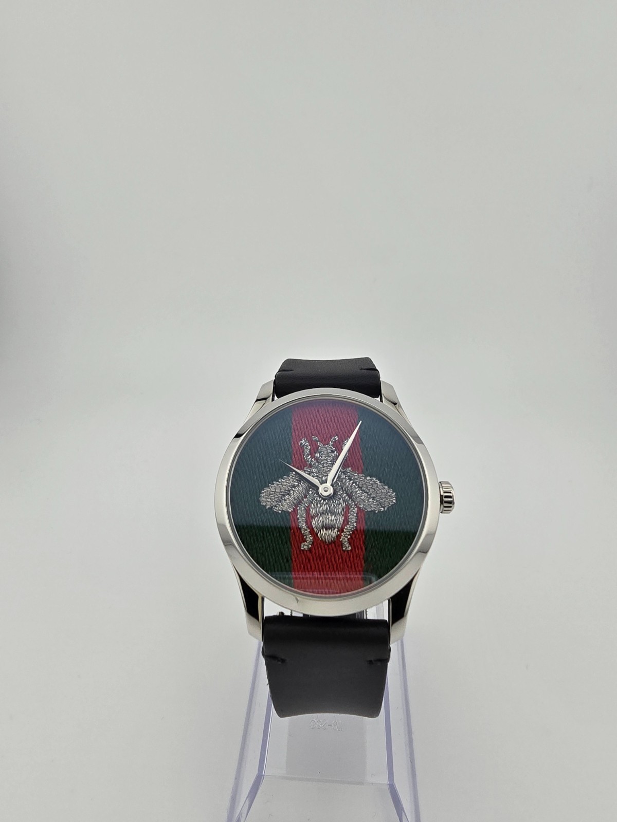 Gucci Men’s G-Timeless Bee Dial Leather Strap Watch – YA1264149 ($950 MSRP)