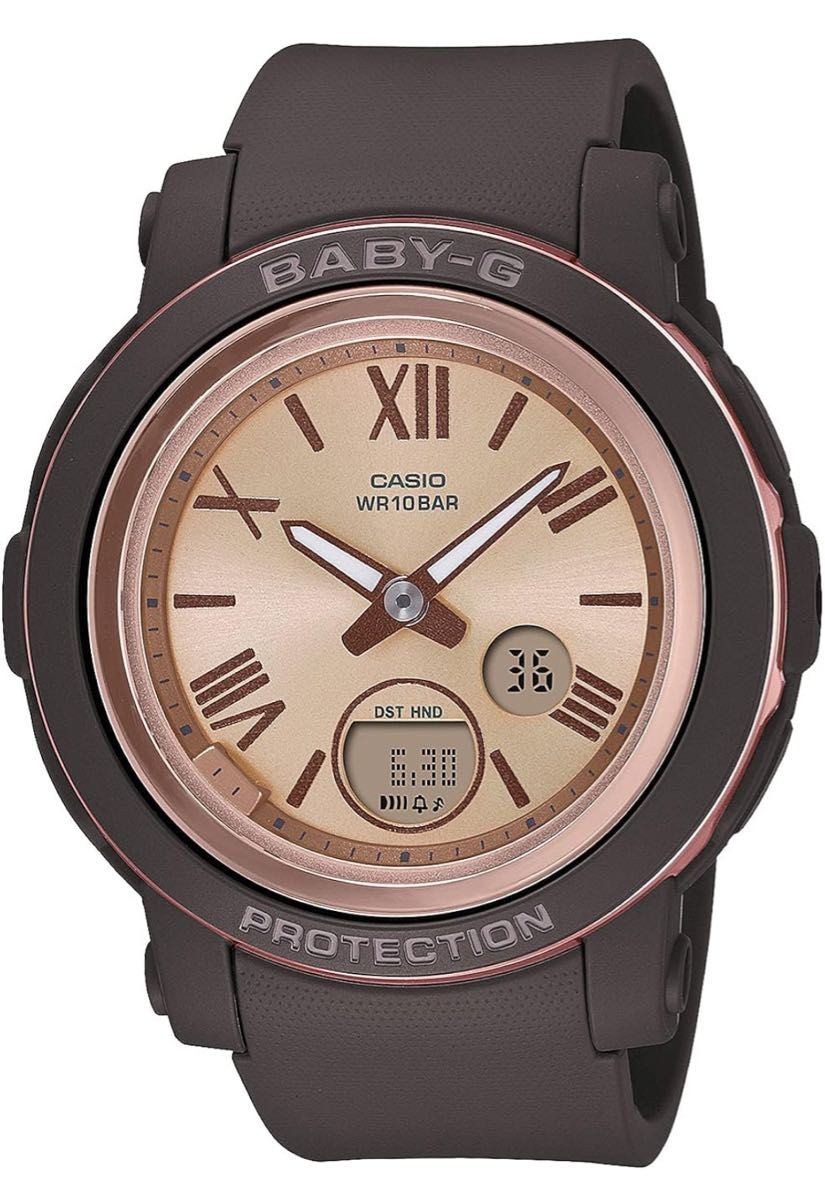 CASIO BABY G WR10BAR Analog Digital Watch Brown Gold