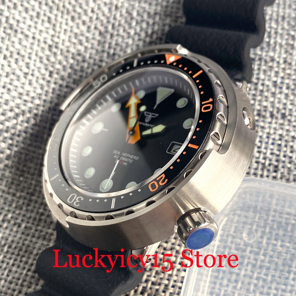 Tandorio 46.5MM Big Brushed Case 20 Bar Swim Men Watch NH35A Automatic Movement