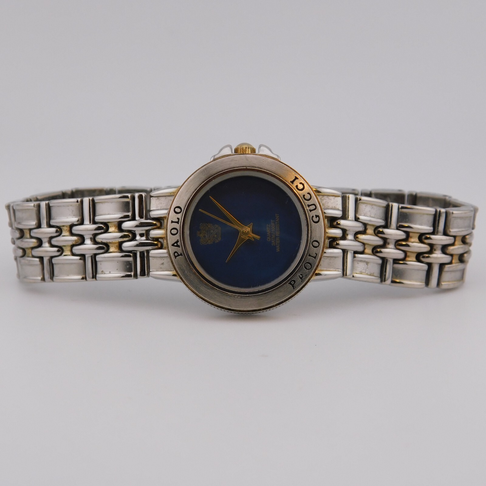 PAOLO GUCCI PG792TU Two Tone Quartz Analog Women’s Watch Sz. 7 1/4″ New Battery