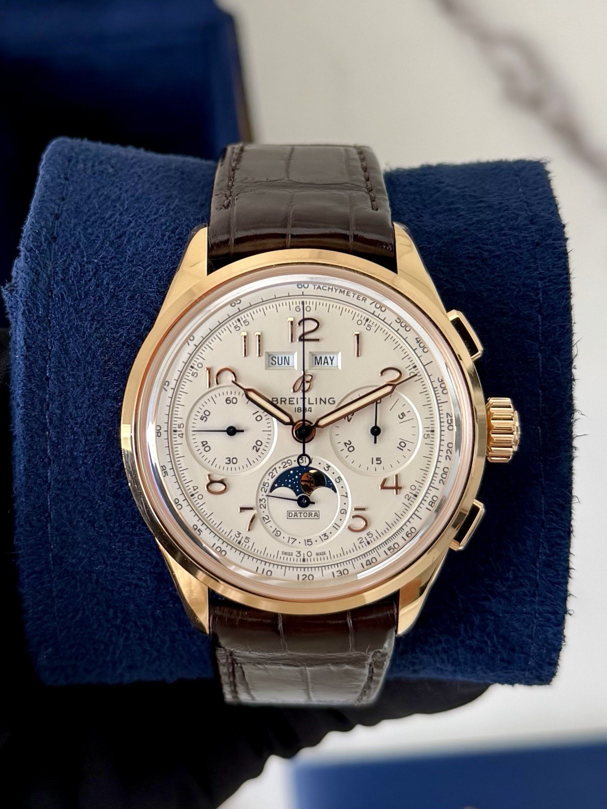 Breitling Premier B25 Datora Complete Calendar Rose Gold Full Set RB2510371G1P1