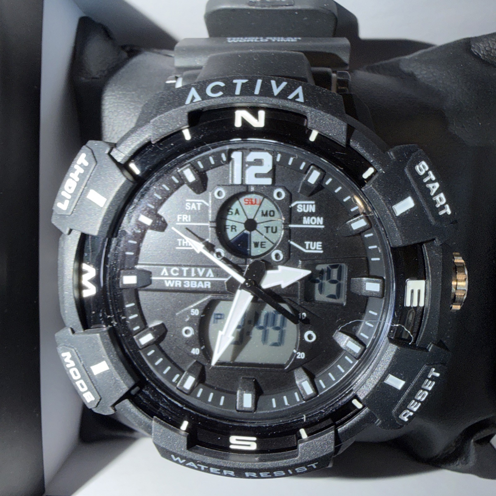 Activa By Invicta 53mm Digital Essentials Men’s Black Sport Watch ACW8045-003
