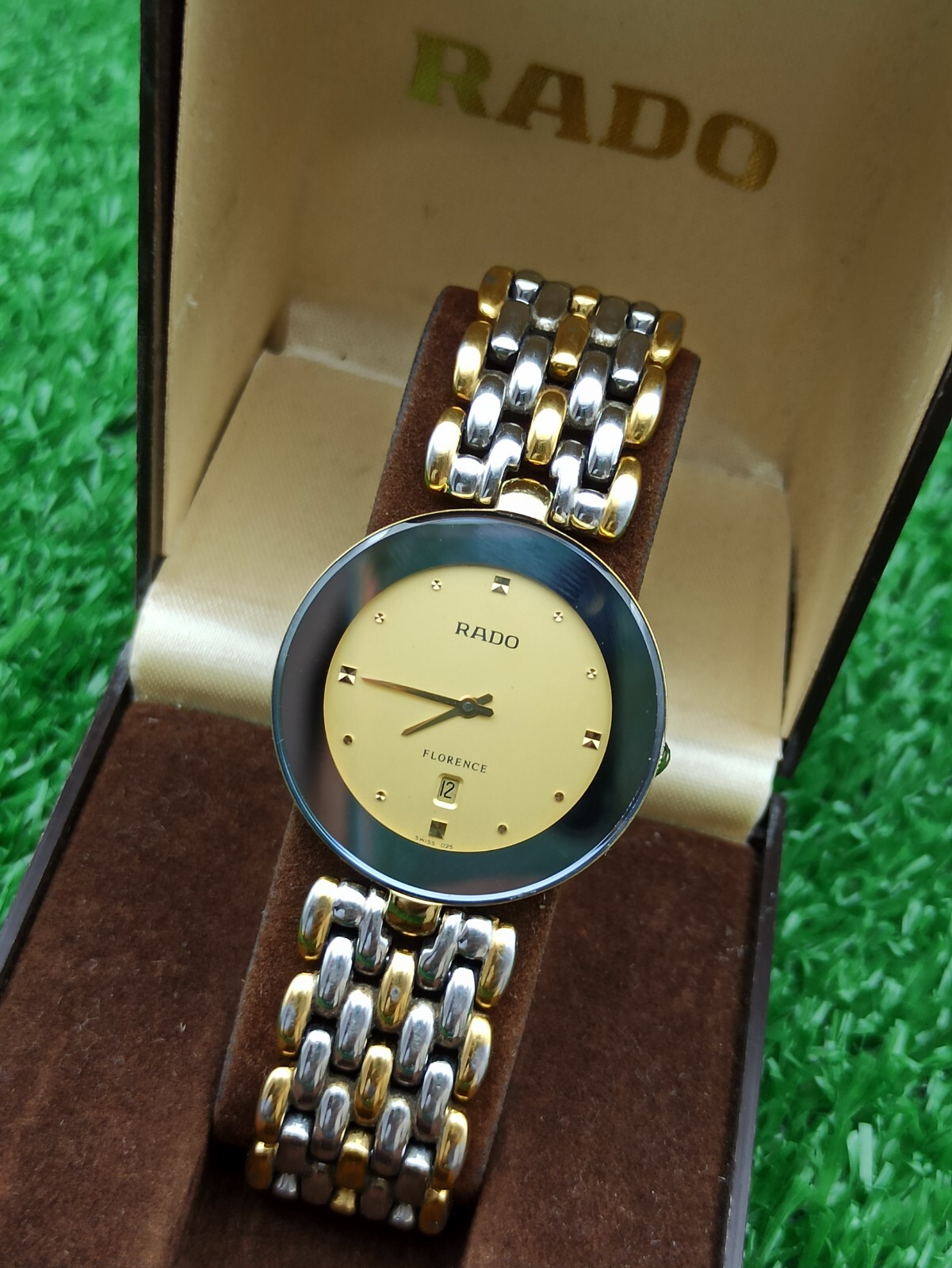 Iconic Model Rado Florence Classic Watch & Half-Gold Swiss Movement 80s Quartz