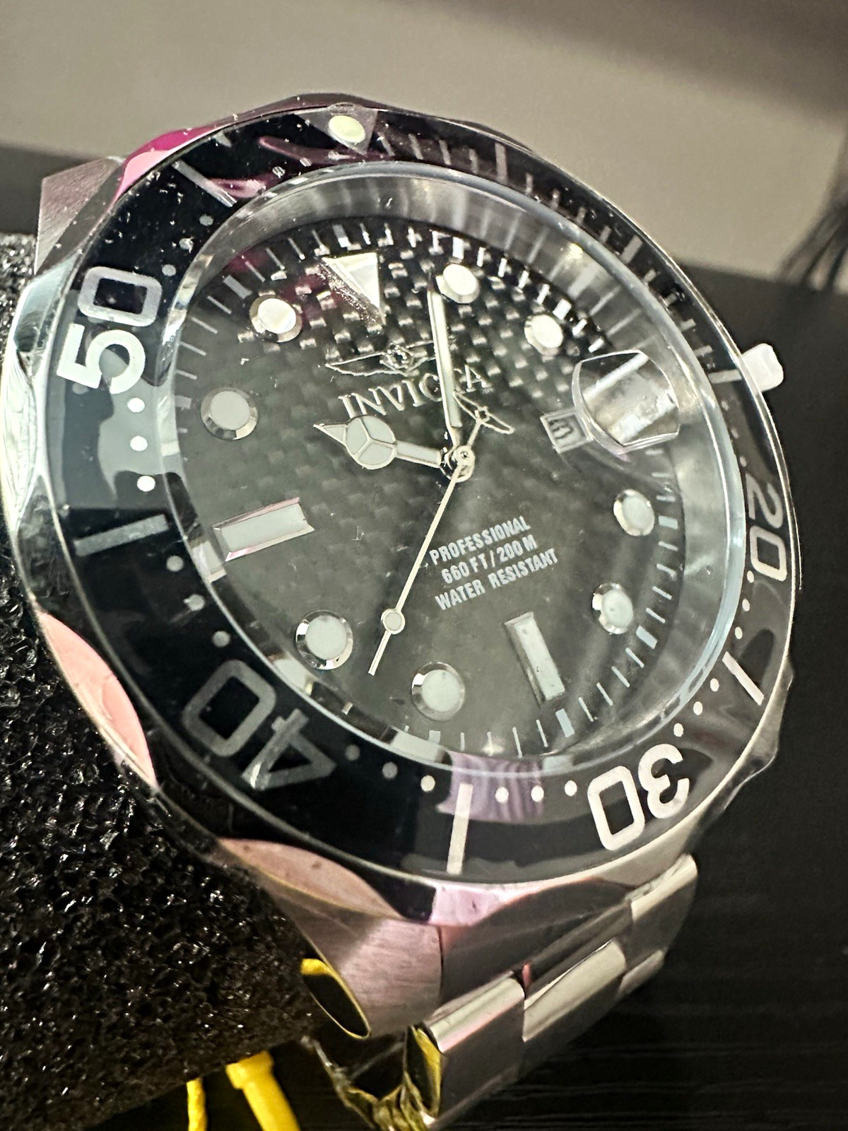 New carbon fiber Grand Diver 47mm men’s watch in box with Invicta gift
