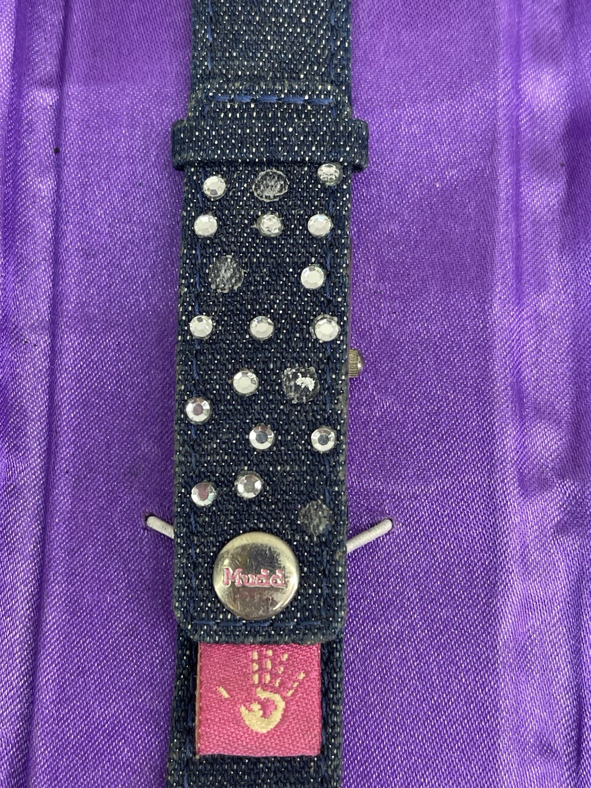 Vintage Y2K Mudd Denim Snap Watch Purple Case Over Face READ