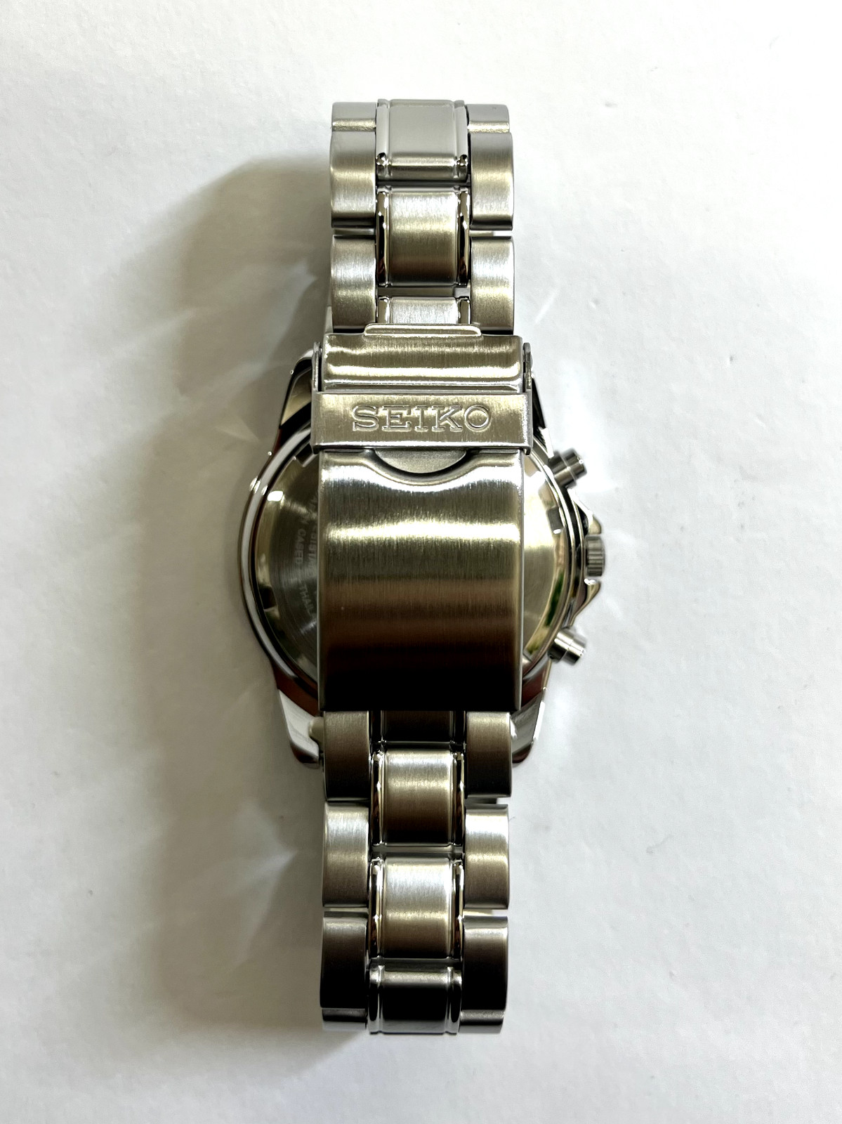SEIKO Chronograph SND367PC Black Silver Men’s Watch New Free Ship Fedex DHL