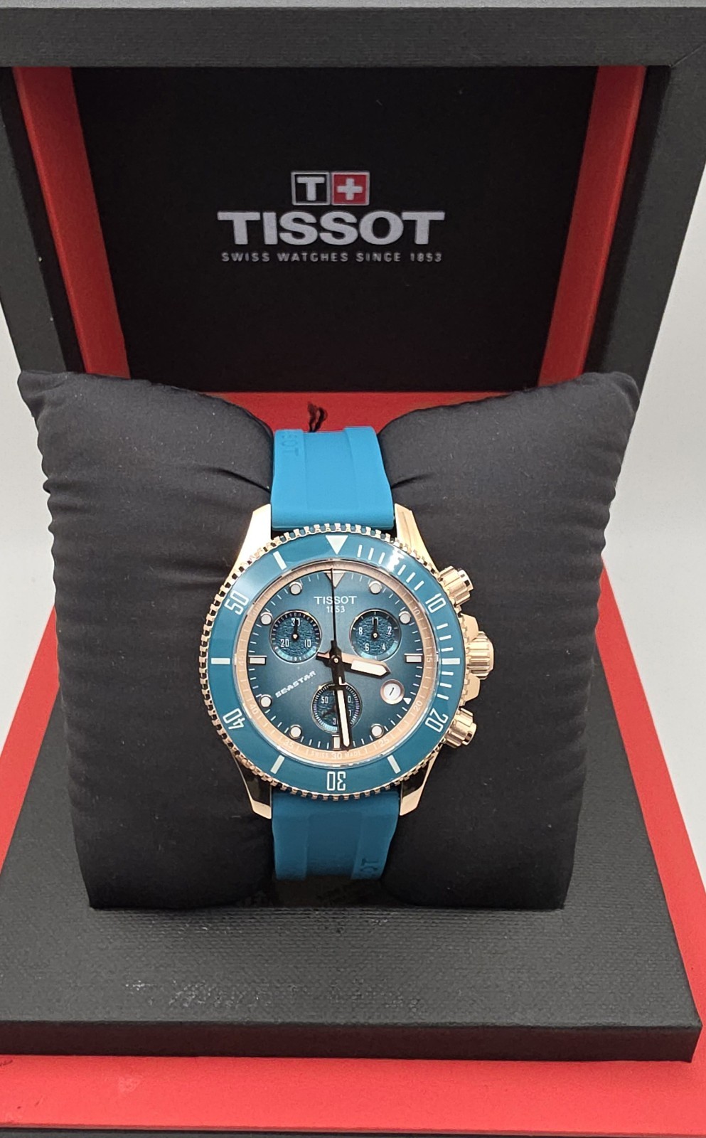 Tissot Seastar 1000 Quartz Chronograph 38mm Turquoise Dial T120.217.37.041.00
