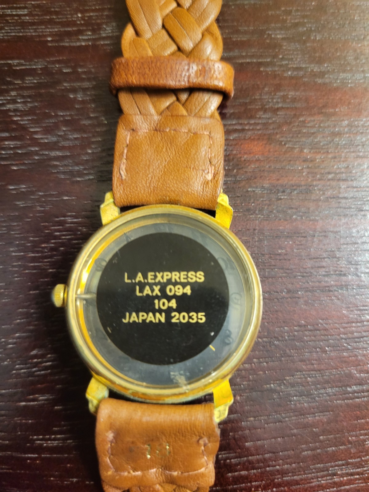 Vintage Ladies L.A. Express Abalone See Through/Brown Leather Braided Band ??