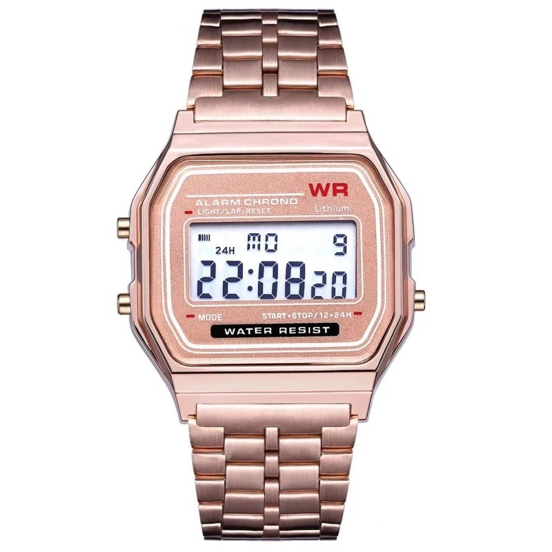 F-91W-1 Men’s Digital Silver Steel Watch Classic Alarm Light Waterproof